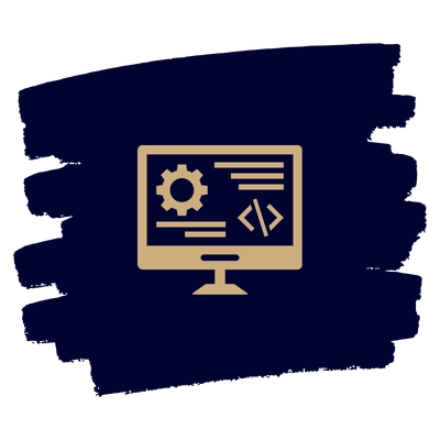 Freelance Digital Marketing Services in Riyadh, a web development icon in a blue theme