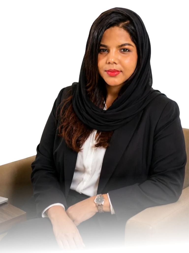 Best Freelance Digital Marketing Expert in Riyadh-Professional executive portrait with elegant black scarf